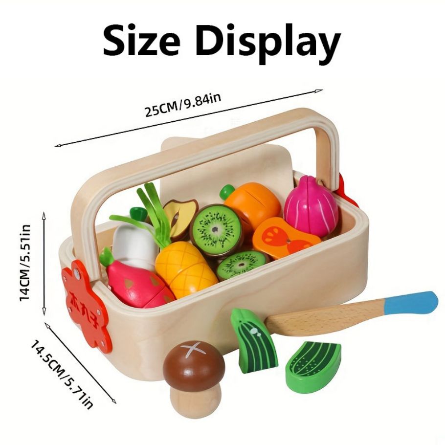 Magnetic Wooden Fruit & Vegetable Cutting Toy Set