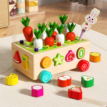 6-in-1 farm orchard Montessori wooden toy set for toddlers