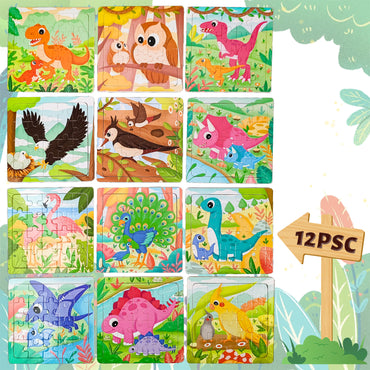 Educational forest and safari animal puzzles for preschool kids