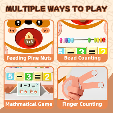 Kids fine motor skills practice raccoon math board