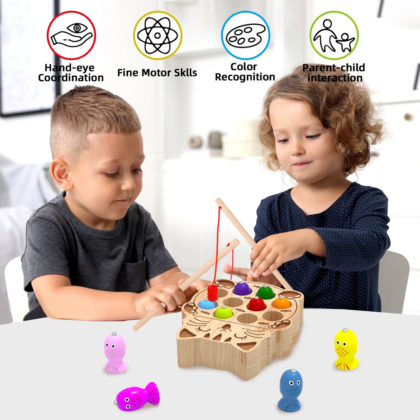 Interactive meow meow fishing game toy for baby boys girls