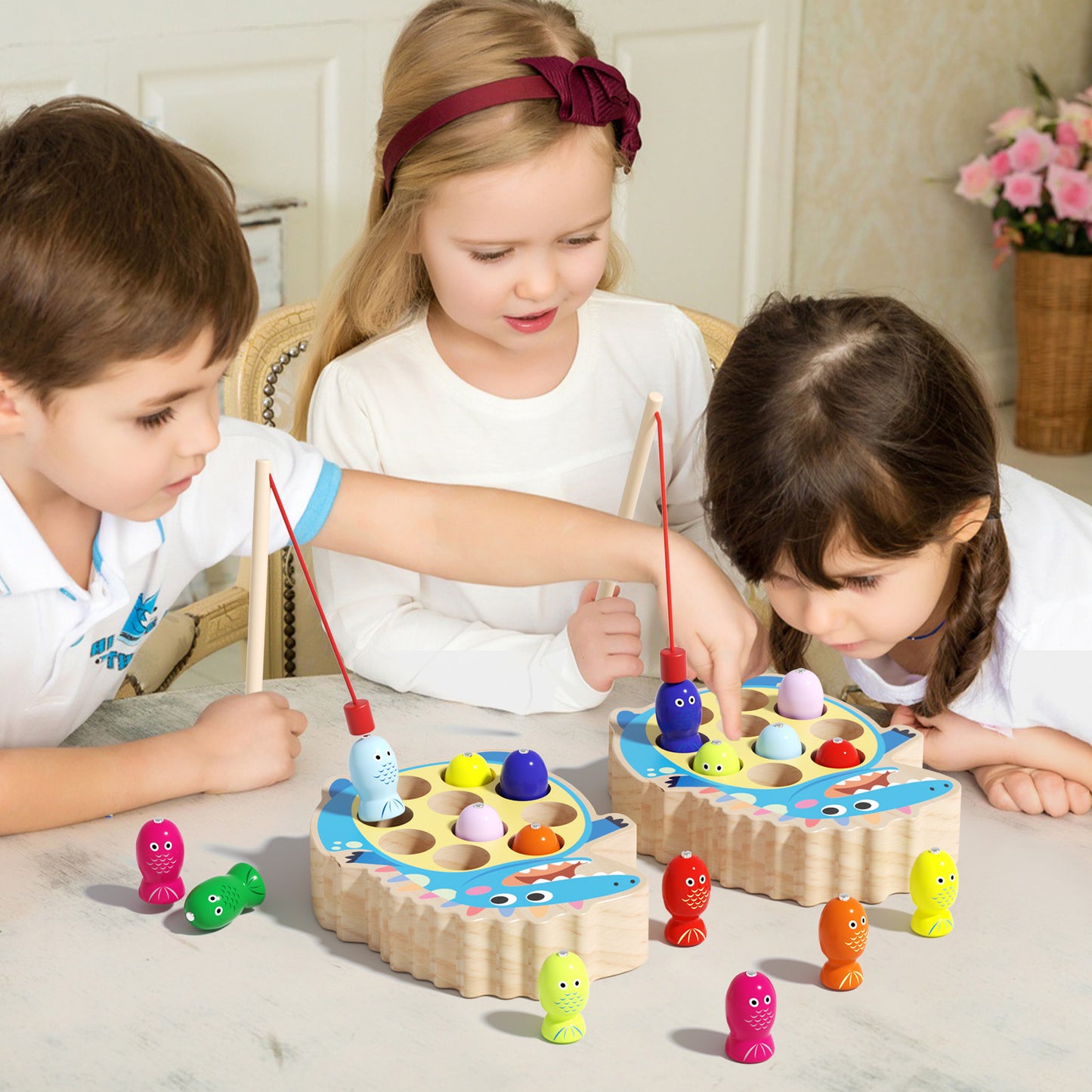 Early education magnetic fishing toy gift Dinosaur Version