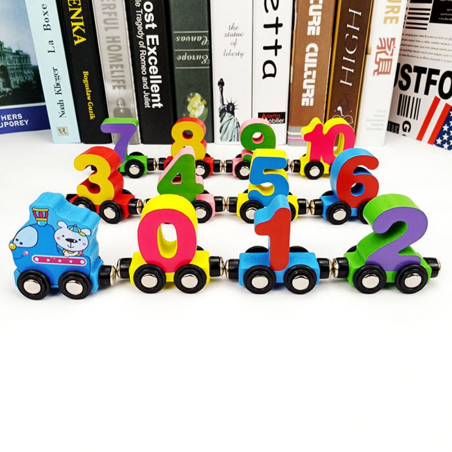 Montessori Wooden Number Magnetic Train Set