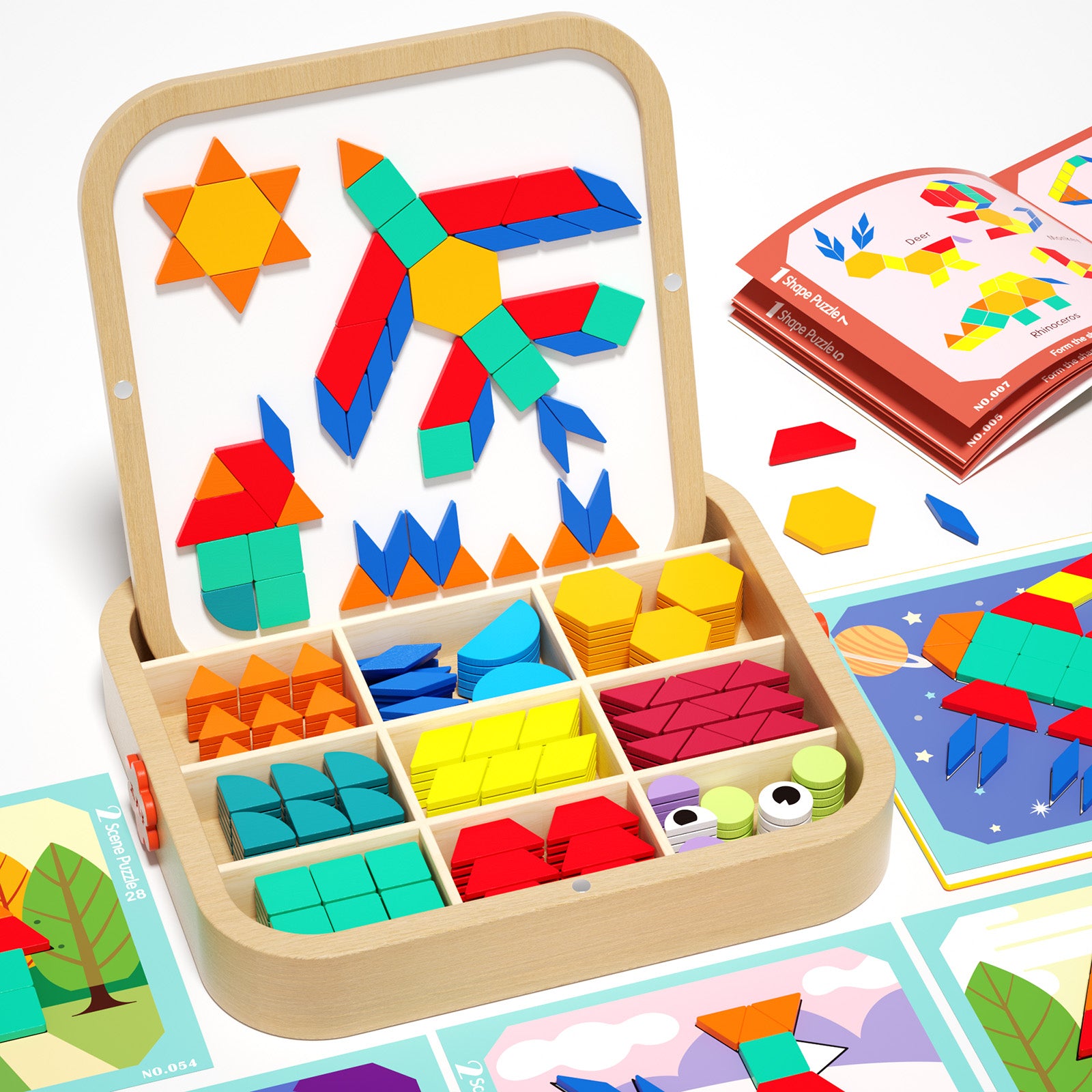 Magnetic tangram puzzle blocks for kids 3-6
