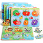 6-pack wooden peg puzzles for toddlers 1-4 years old