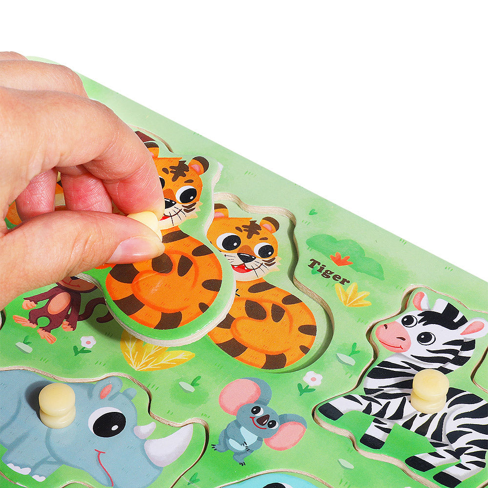 Toddler-friendly peg puzzles for fine motor skill development