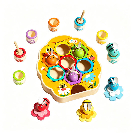 Wooden Beehive & Bee Matching Toy