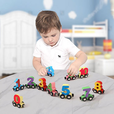 Colorful counting number blocks train set for early math learning