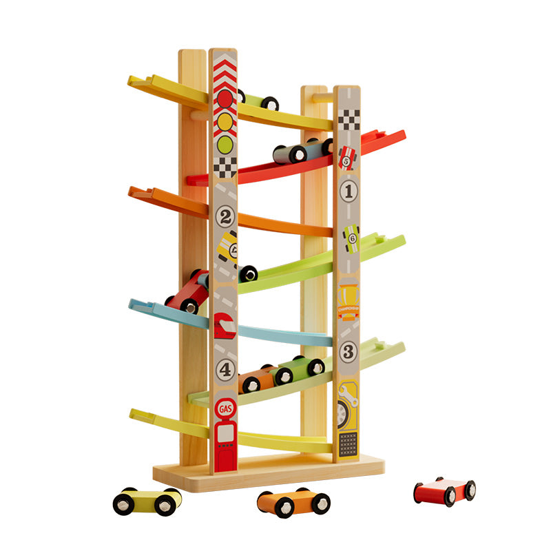 7lane gravity gliding track car toy set for kids