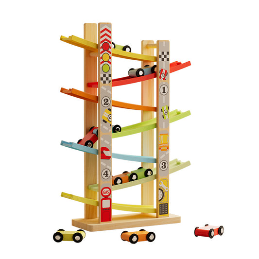 7lane gravity gliding track car toy set for kids