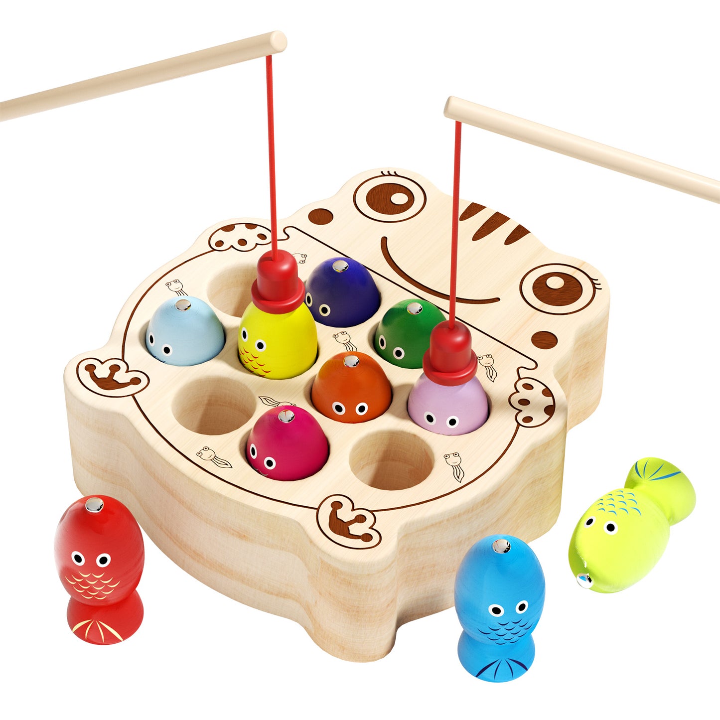 Magnetic fishing game toy for toddlers Frog Version B
