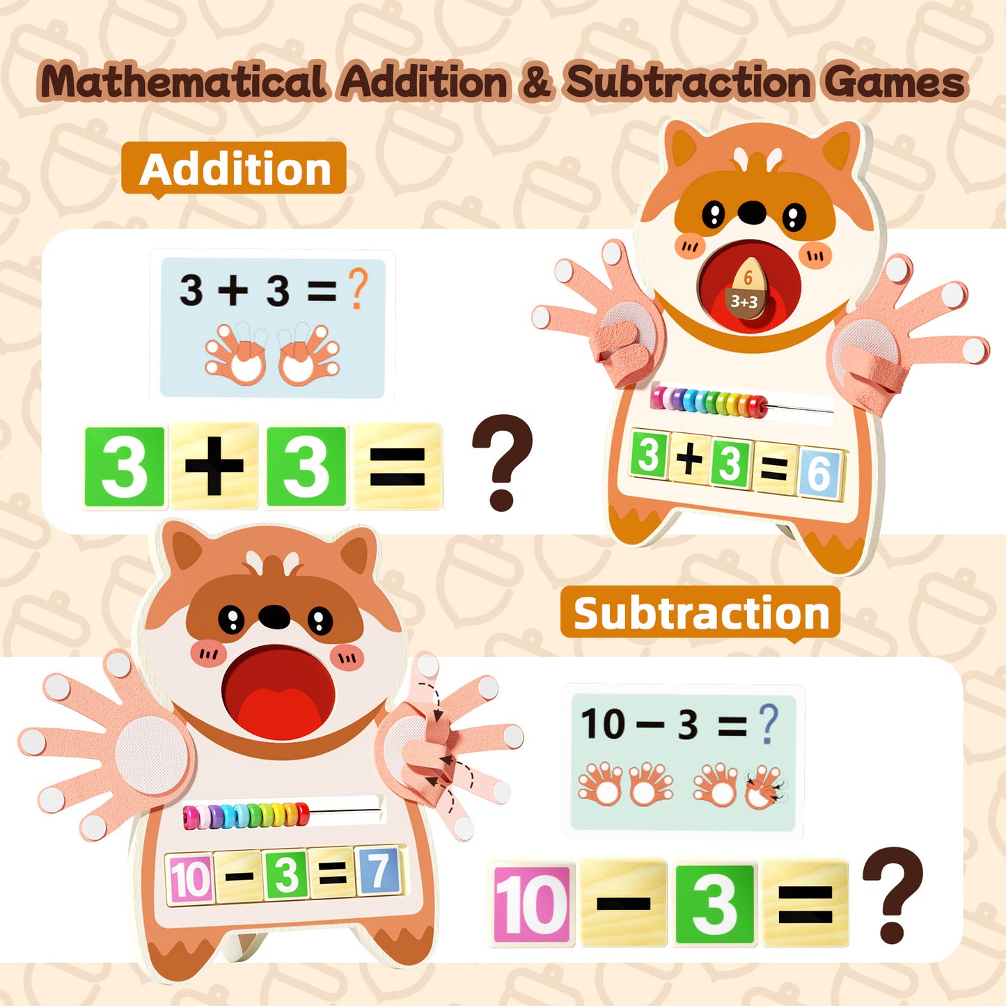 Toddler number recognition and addition learning game toy