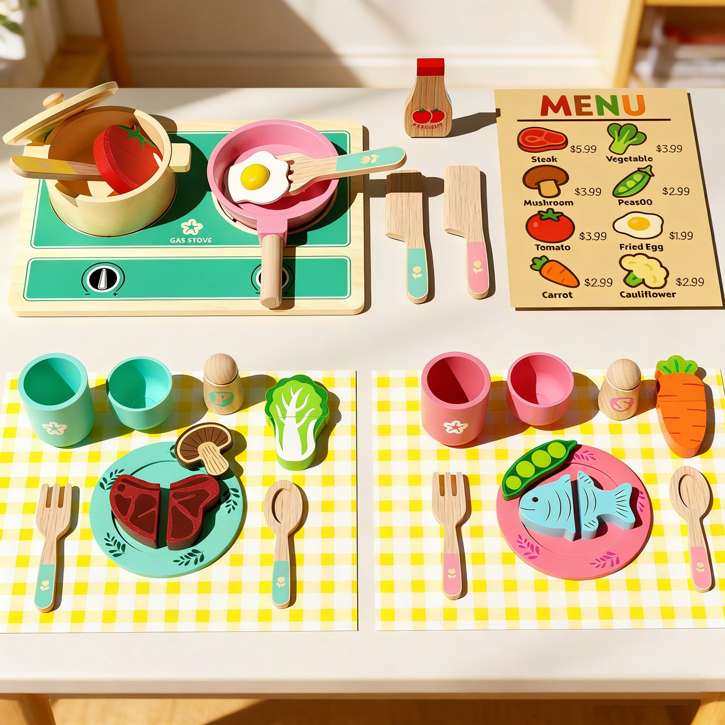 Simulation kitchen cookware cutting food toy for children
