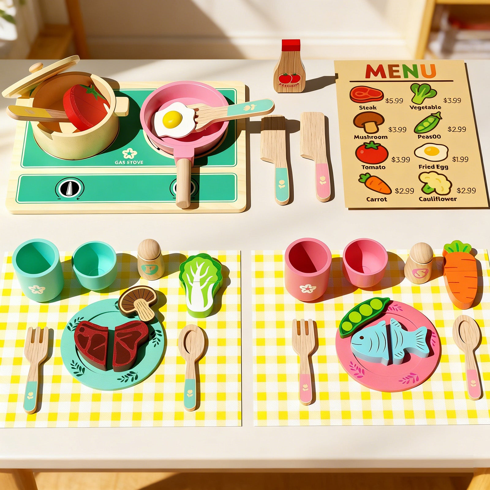 Simulation kitchen cookware cutting food toy for children