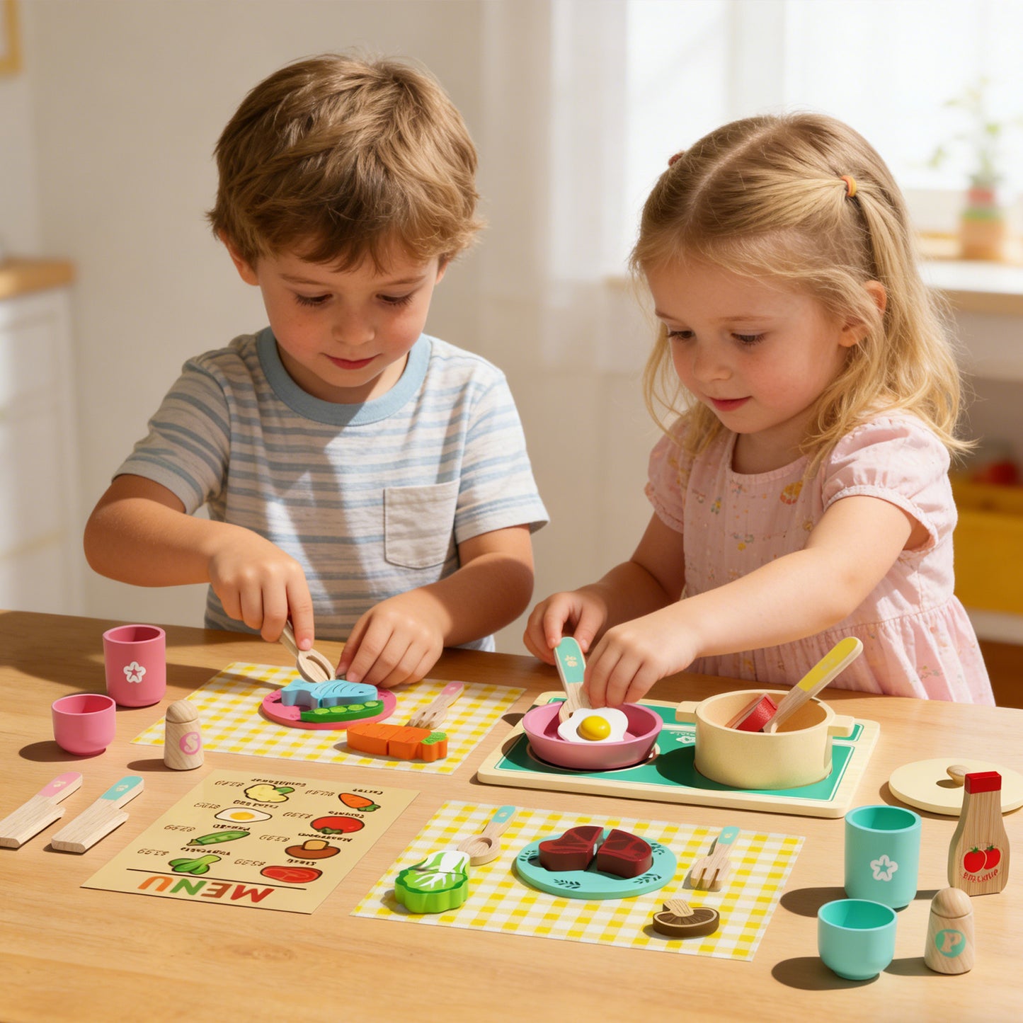 Toddler cooking role play toy set for boys girls 3-6