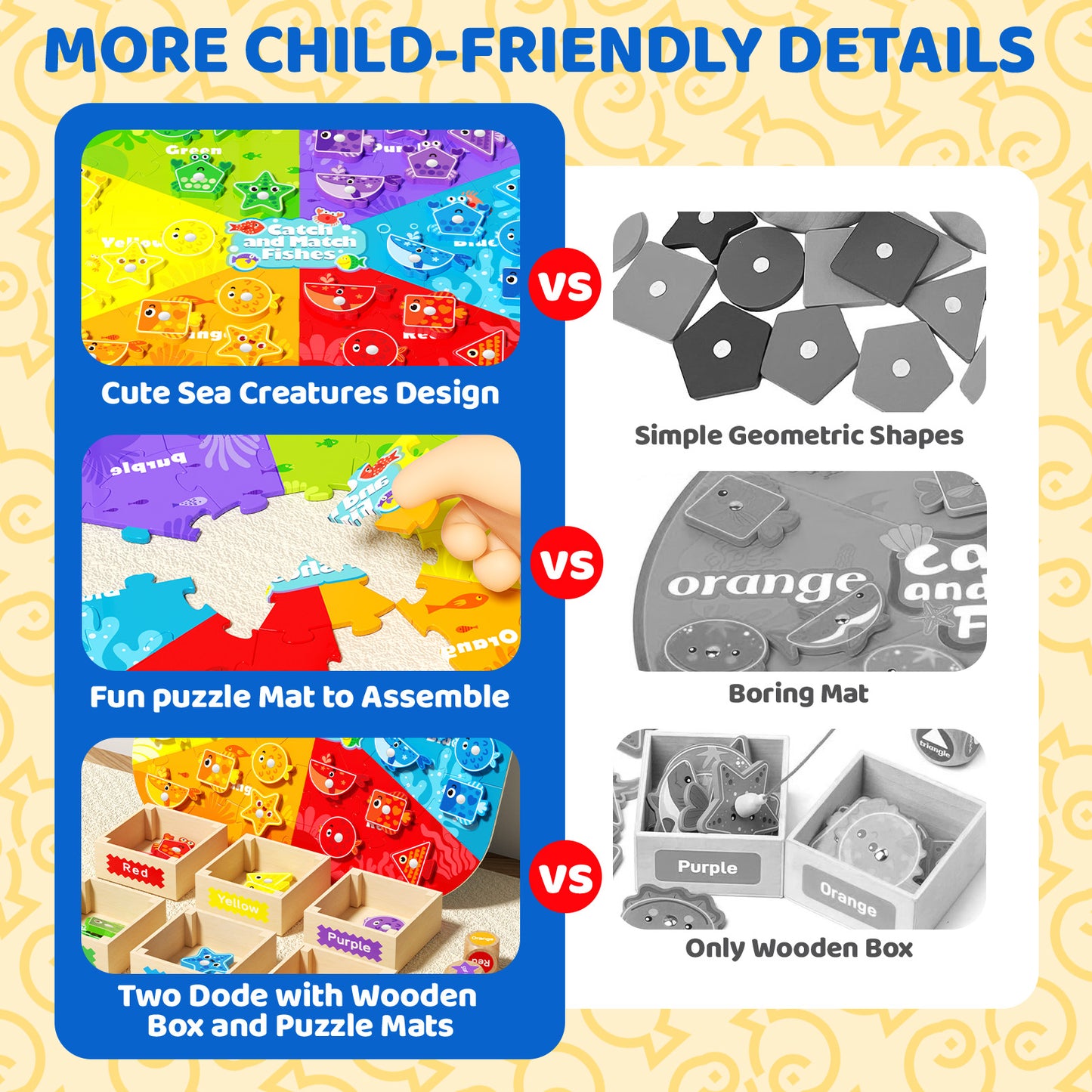 Preschool shape color cognition magnetic fishing game