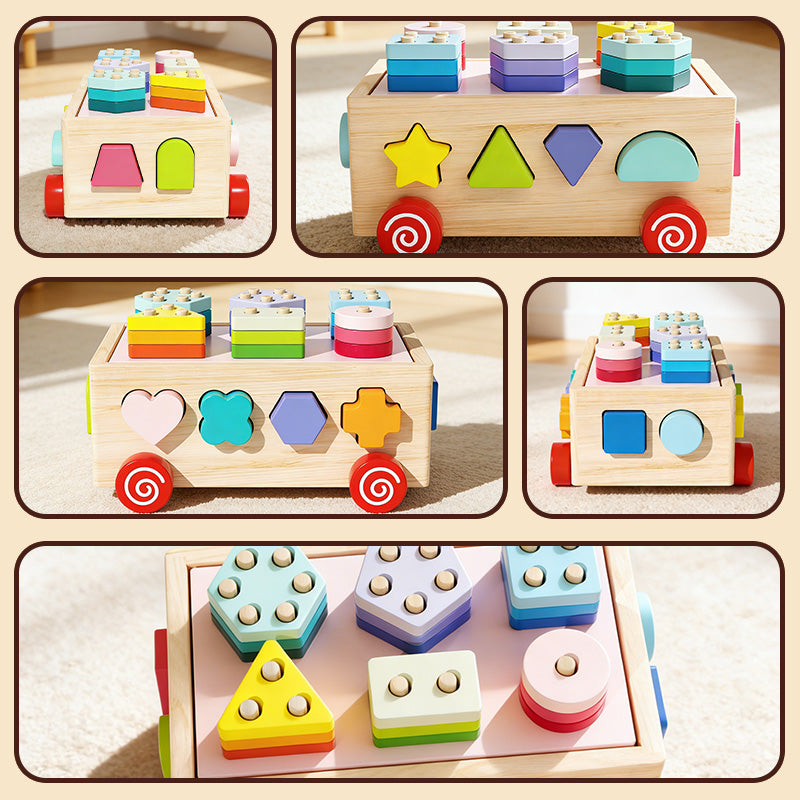 Baby geometric assembly pairing blocks Montessori toy