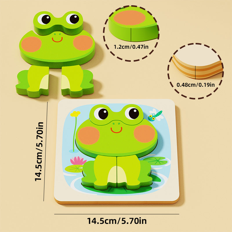 Cute sheep dog cow crab bee duck wooden puzzle set