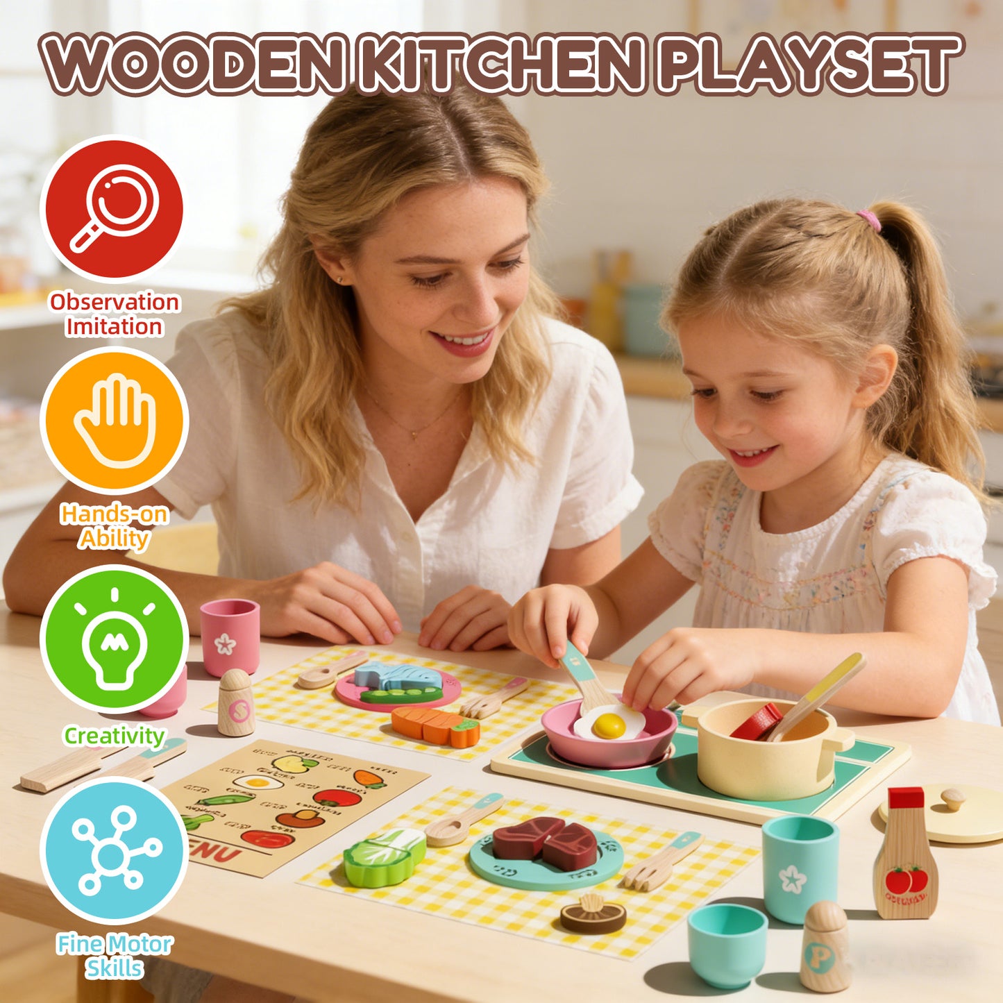 Magnetic fruits vegetables cutting kitchen playset