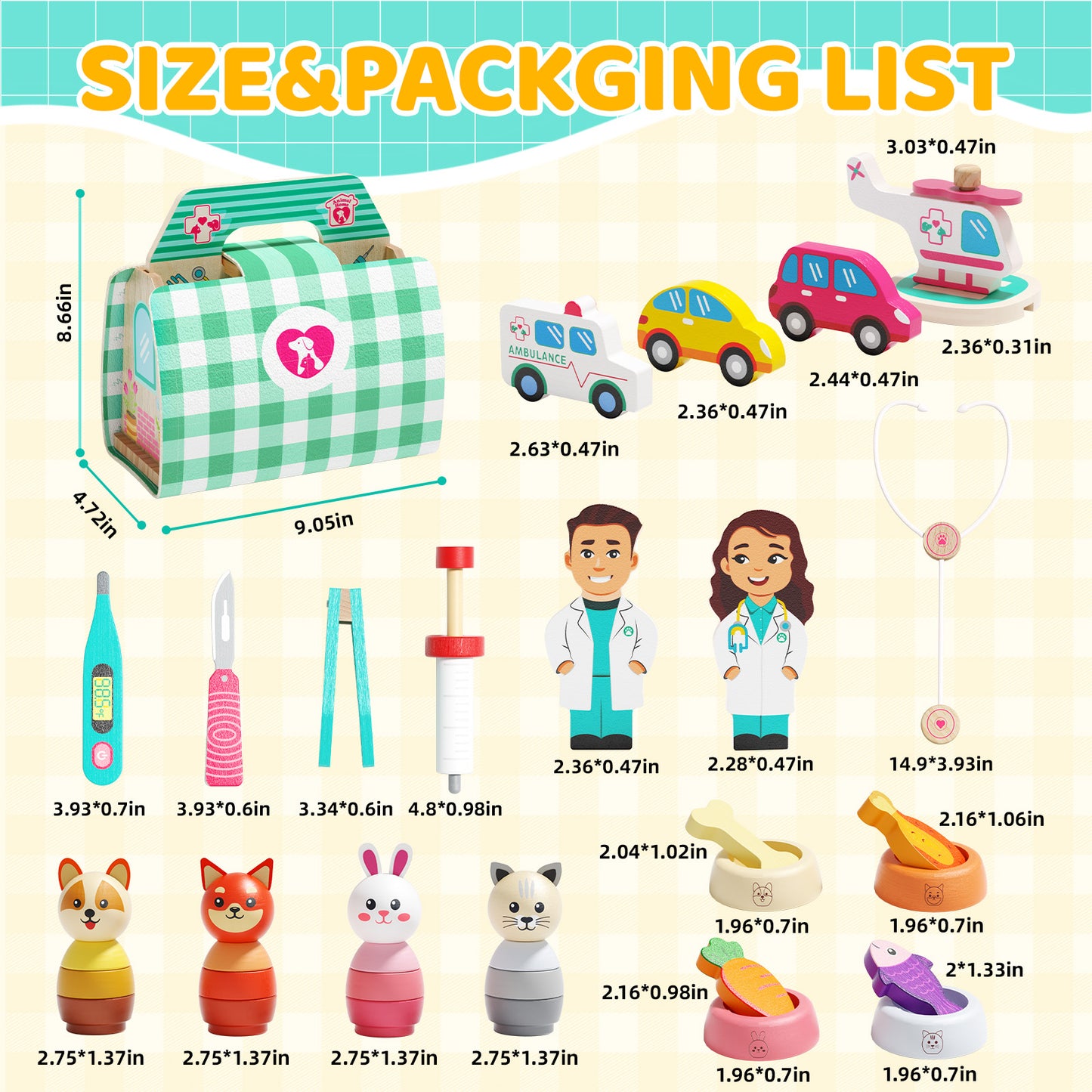 Realistic hospital role play toy for preschool