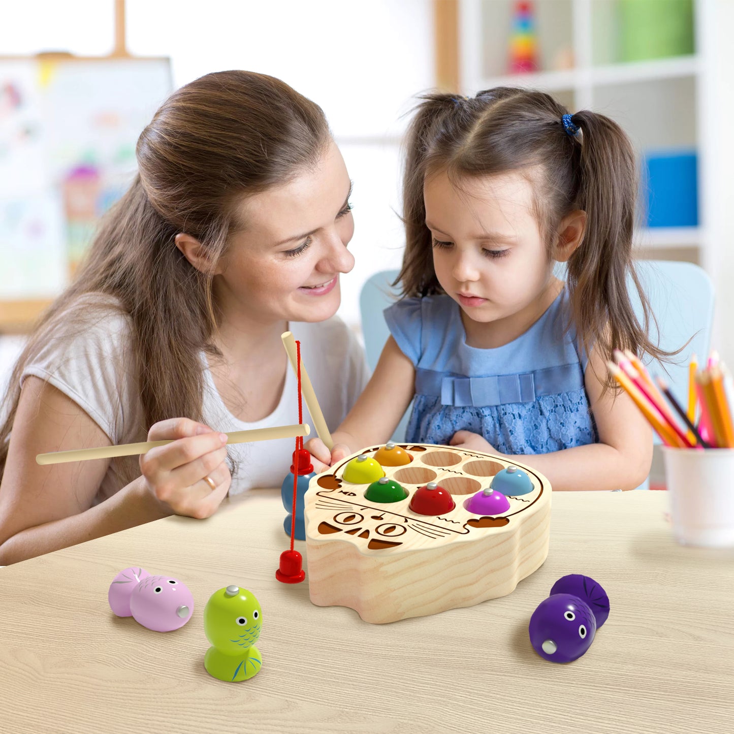 Preschool interactive magnetic fishing game for boys girls