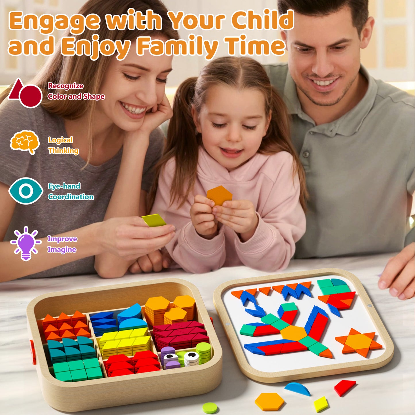288Pcs wooden magnetic geometry educational toy
