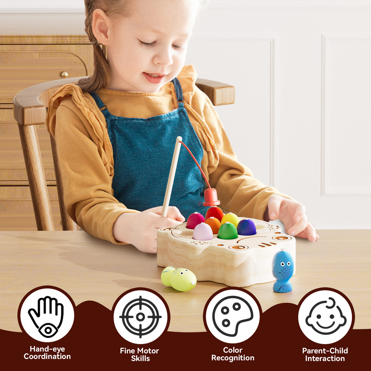 Interactive preschool fishing game for boys girls Frog Version B