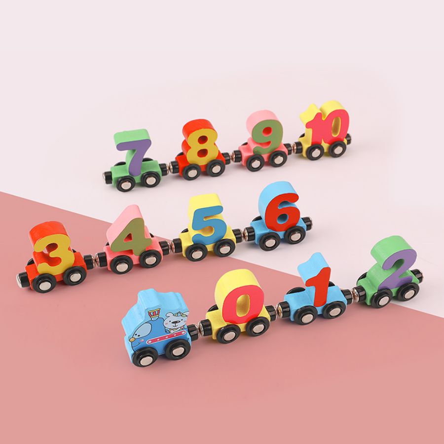 Montessori Wooden Number Magnetic Train Set