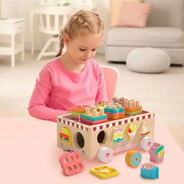 Toddler fine motor skill ice cream truck activity toy
