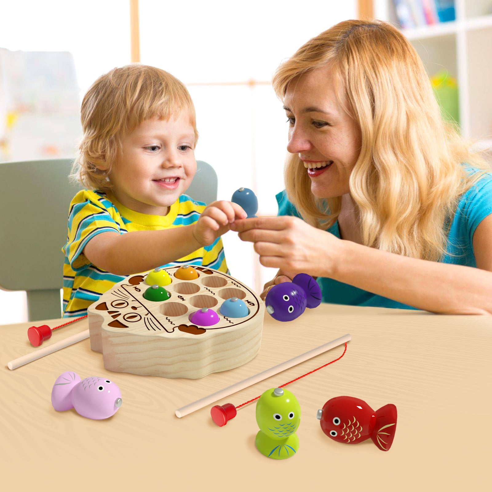 Lovely cat shape magnetic fishing toy baby educational gift