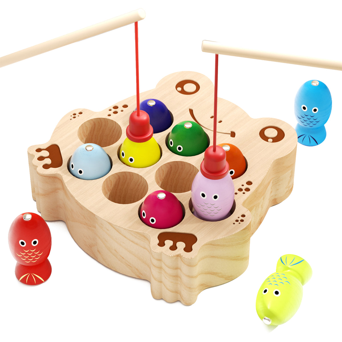 Frog magnetic fishing game toy for toddlers 1-3 years