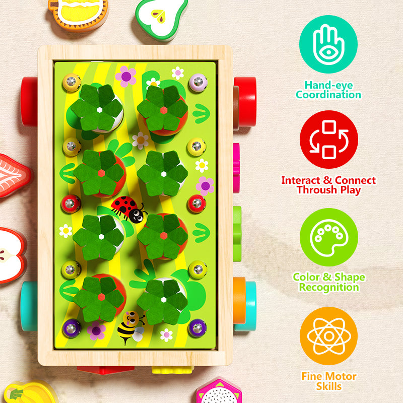 Safe wooden farm-themed educational gift for kids 1-3