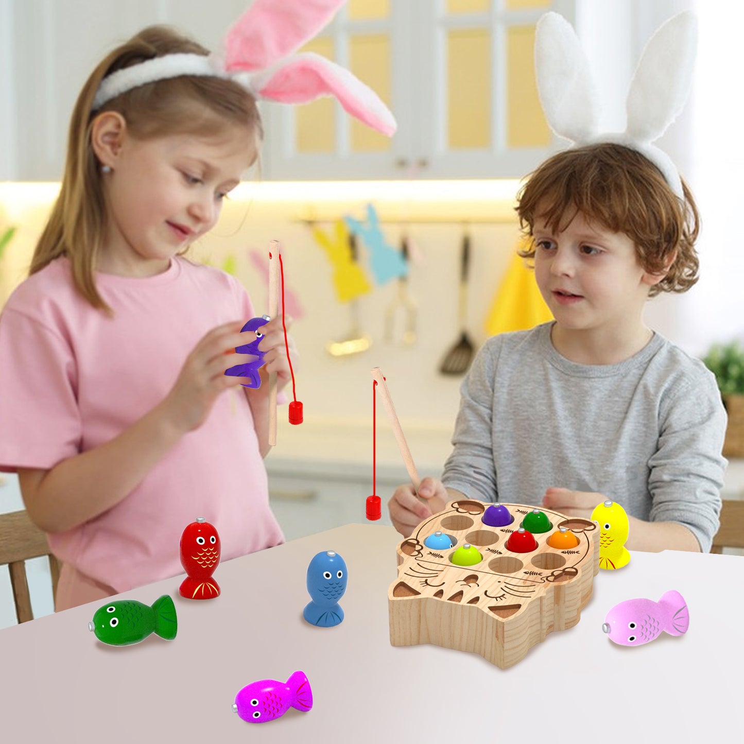 Preschool cute animal magnetic fishing play toy