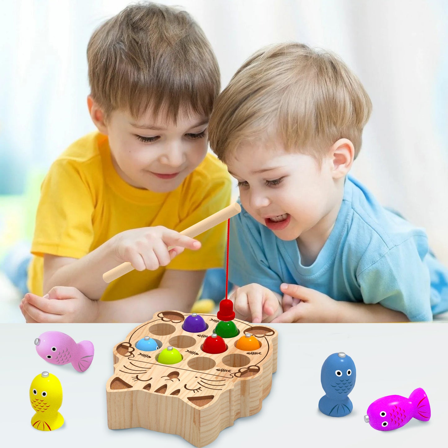 arly education hand eye coordination cat fishing toy