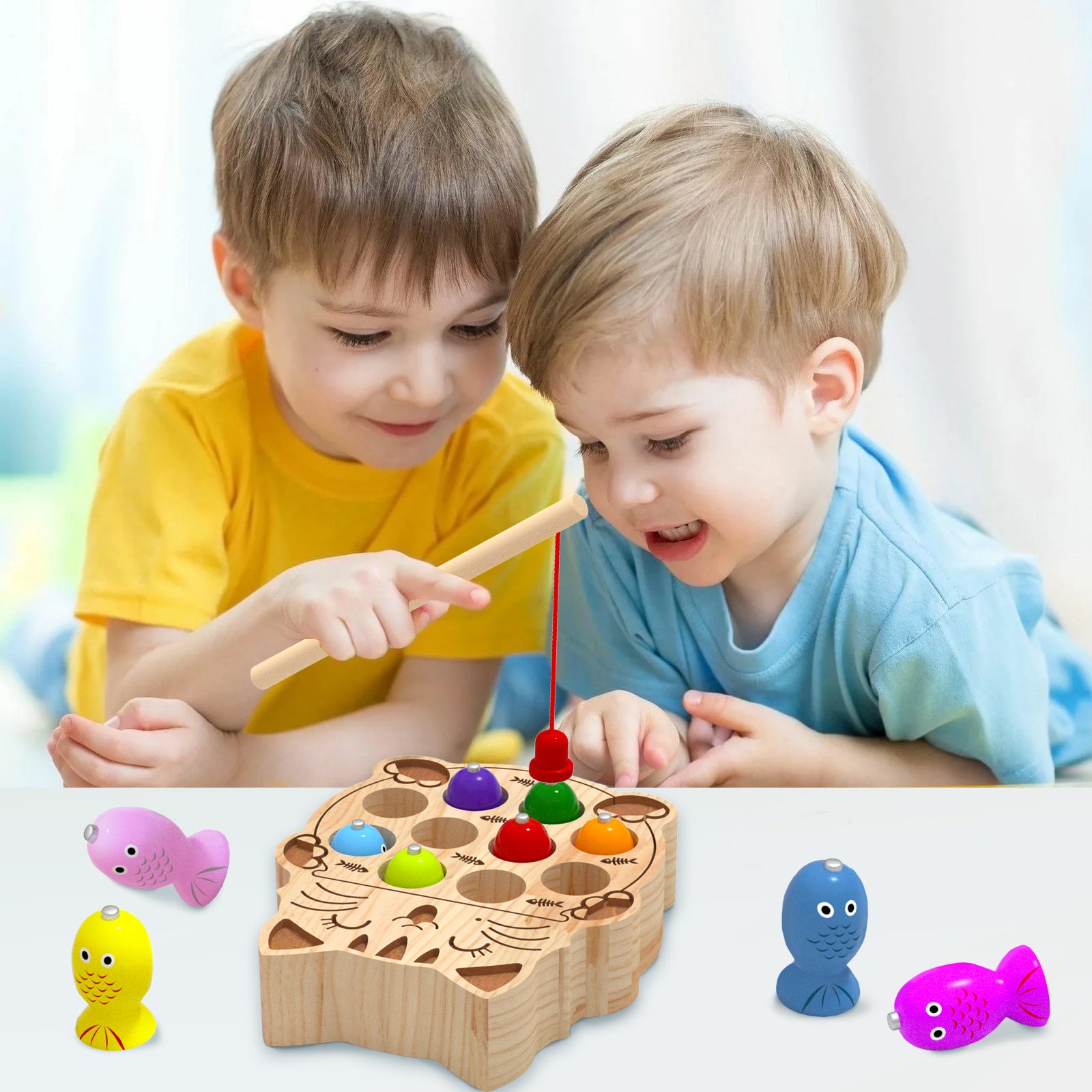 arly education hand eye coordination cat fishing toy